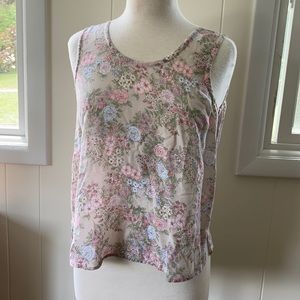 Vintage Fairytale Floral Print Tank Top S/M